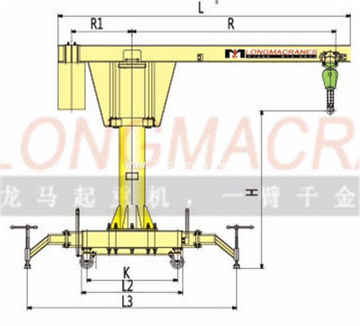 BZY型移动式悬臂(<a href='http://www.lmcranes.net/a/3/3-1/2015/0618/488.html' target='_blank'><u>旋臂吊</u></a>)起重机